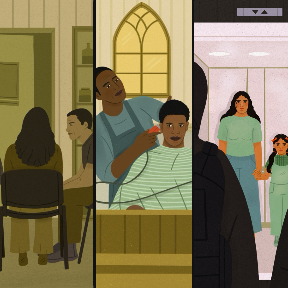 Ilustration of immigrant families